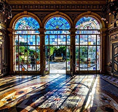 Stained glass windows. Links to Donor-Advised Funds
