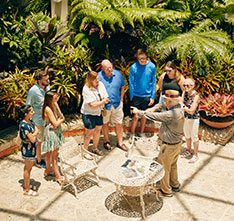 People in a tour of the Gardens. Links to What to Give